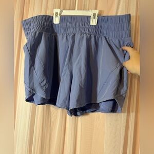 Casual Lavender Elastic Waist Shorts
